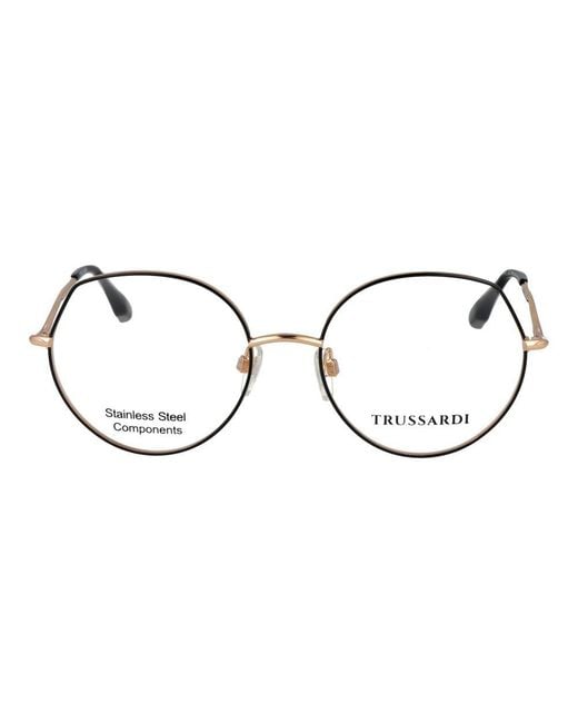Trussardi Metallic Black Stainless Steel Glasses (frames)