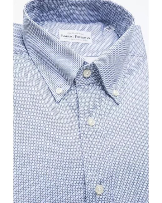 Robert Friedman Blue Cotton Shirt for men