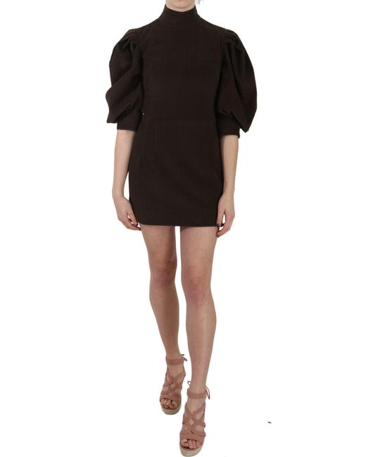 Dolce & Gabbana Black Corduroy Bodycon Cotton Mini Dress