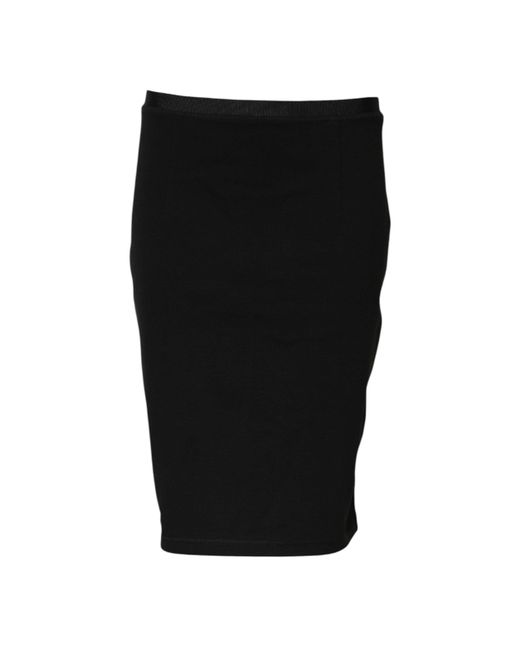 Gianfranco Ferré Black Polyester Pencil Cut Knee Length Skirt
