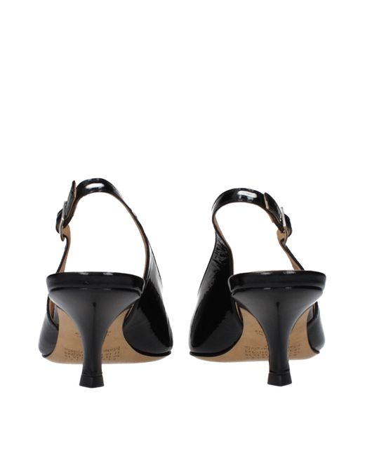 Maison Margiela Black Leather Mid Heel Pumps