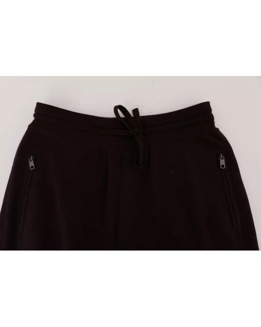 Dolce & Gabbana Black Purple Cashmere Gym Training Sport Pants for men