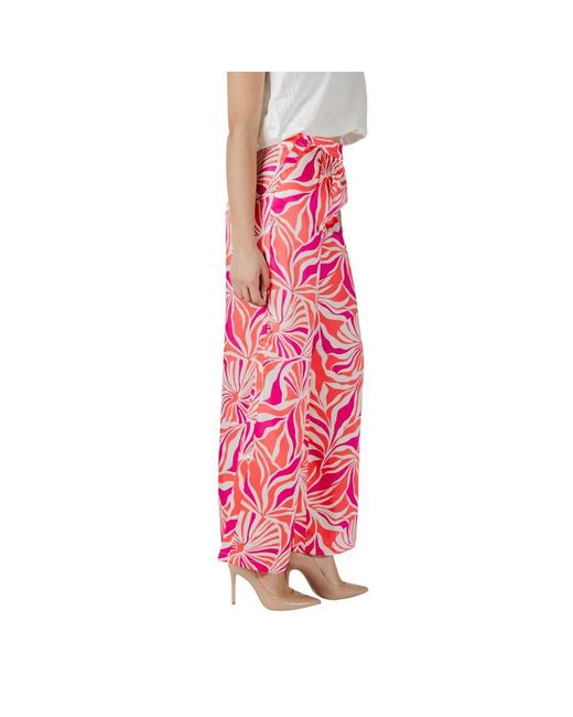 ONLY Pink Multicolor Recycled Polyester Casual Pants