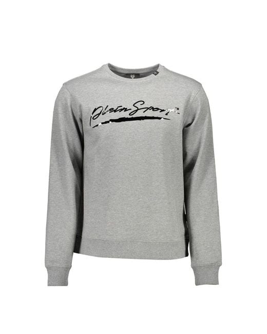 Philipp Plein Gray Cotton Sweater for men