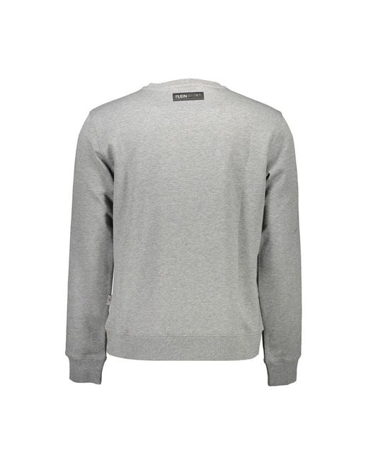 Philipp Plein Gray Cotton Sweater for men