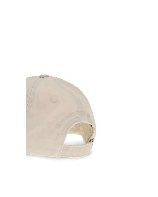 Ganni White Beige Cotton Cap (baseball Hat)