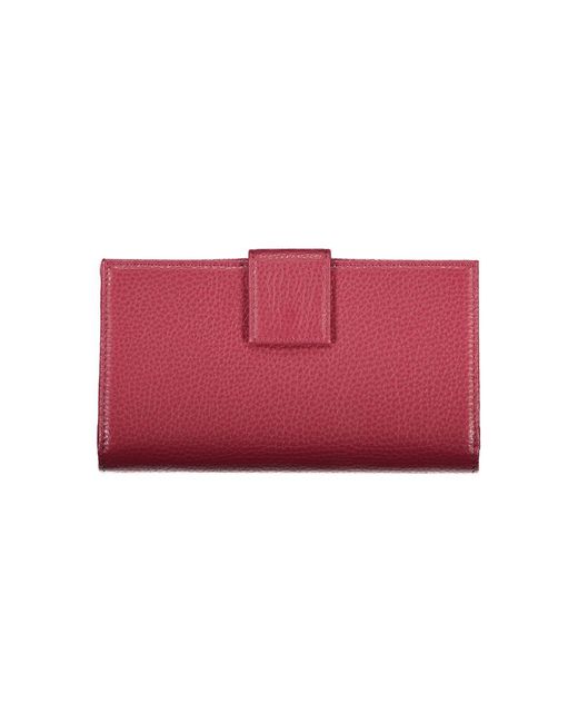 Coccinelle Red Elegant Dual-Compartment Leather Wallet