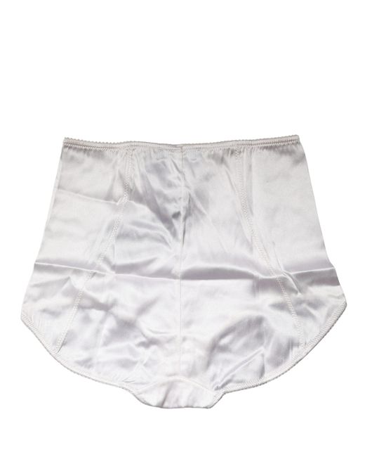 Dolce & Gabbana White Silk Blend High Waist Girdle Panty Underwear
