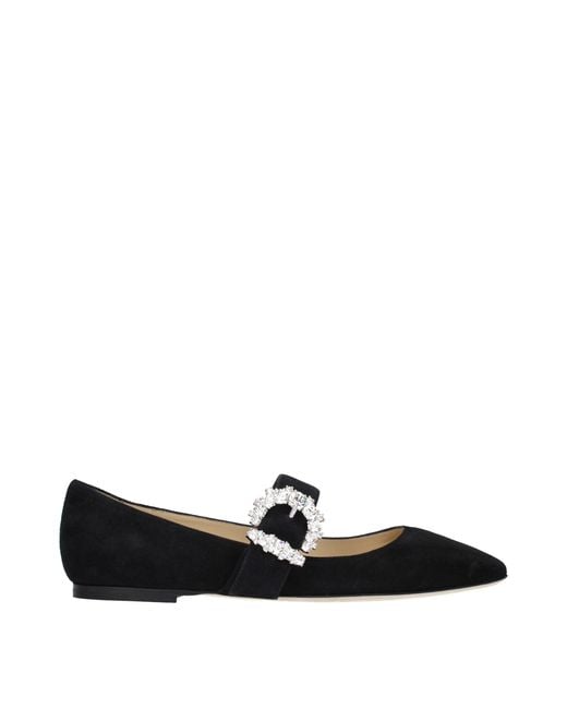 Jimmy Choo Black Leather Ballet Flats