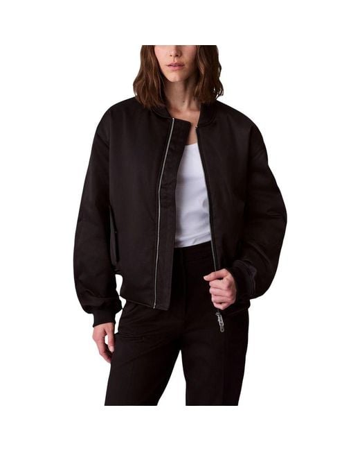 Calvin Klein Black Recycled Polyester Bomber