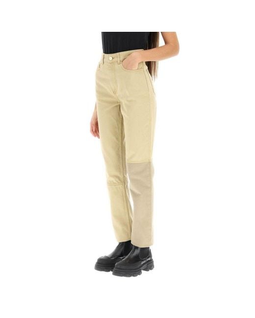 Ganni Yellow Straight Fit Jeans