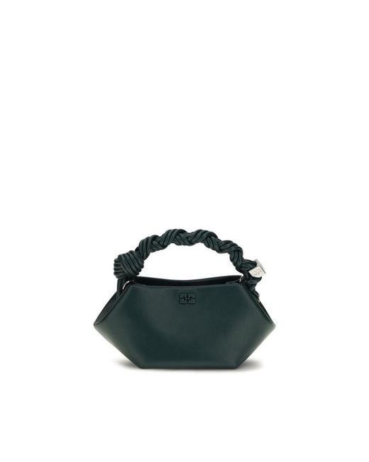 Ganni Black Bicolor Recycled Leather Shoulder Bag