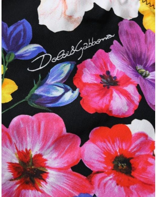 Dolce & Gabbana Red Floral Print Swimsuit Bikini Bottom Swimwear