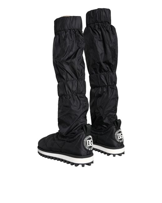 Dolce & Gabbana Black Quilted High Top Boots Sneakers Shoes for men