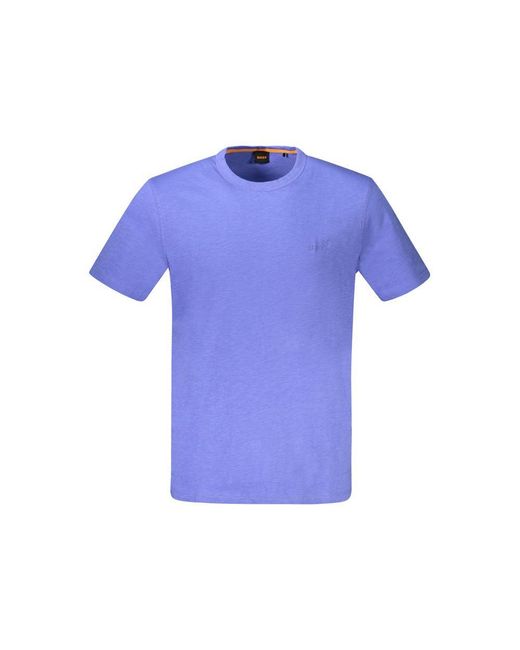 Boss Blue Cotton T-Shirt for men
