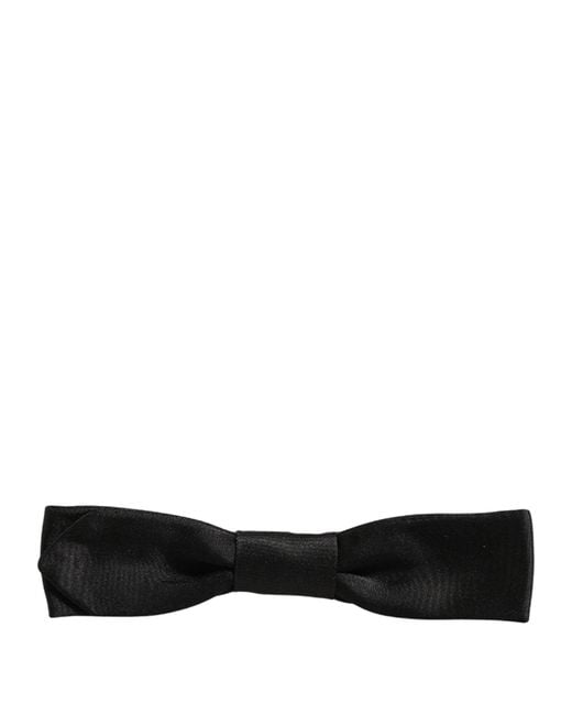 Dolce & Gabbana Men Black 100% Silk Adjustable Neck Papillon Bow Tie for men