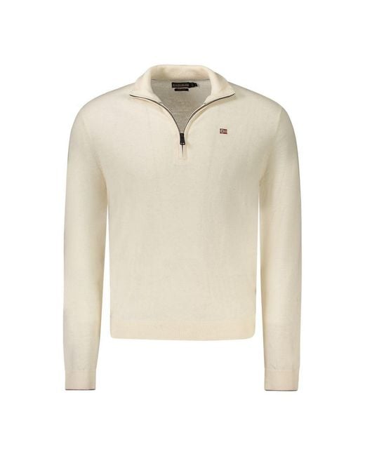 Napapijri White Wool Sweater for men