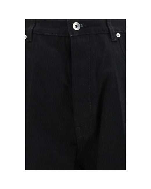 Rick Owens Black Cotton Flared Jeans for men