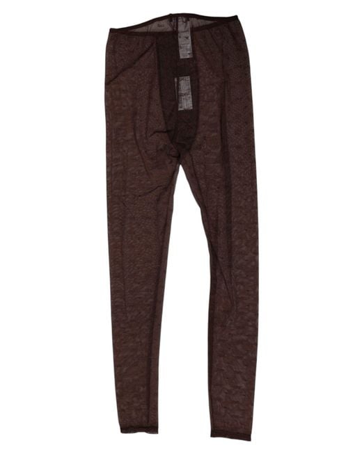 Dolce & Gabbana Brown Mesh Logo Leggings
