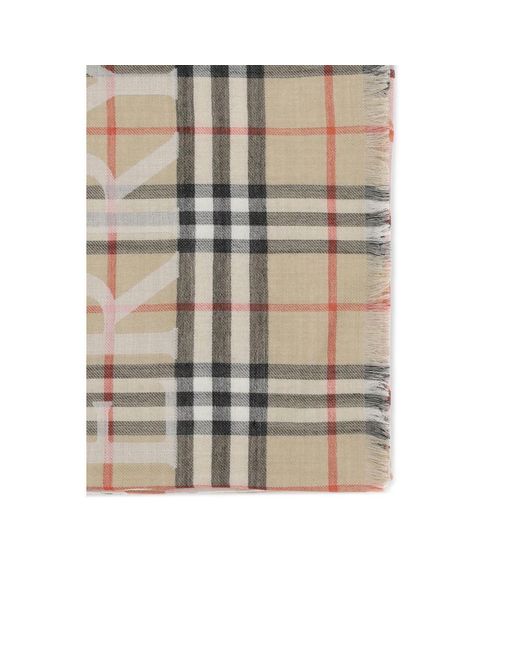 Burberry Natural Beige Wool Scarf for men