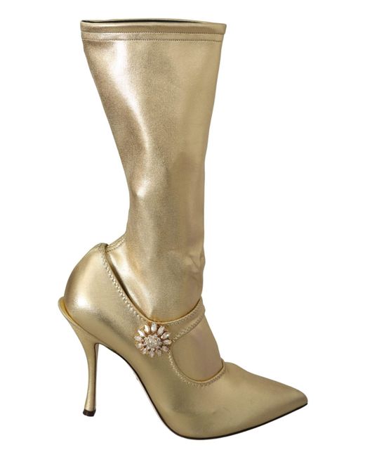 Dolce & Gabbana Metallic Rhinestones Ankle Boots Socks Shoes for men