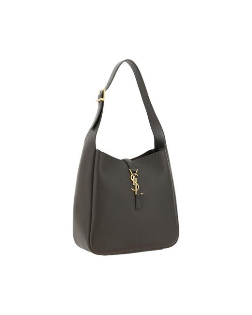 Saint Laurent Black Bicolor Calf Leather Bos Taurus Shoulder Bag