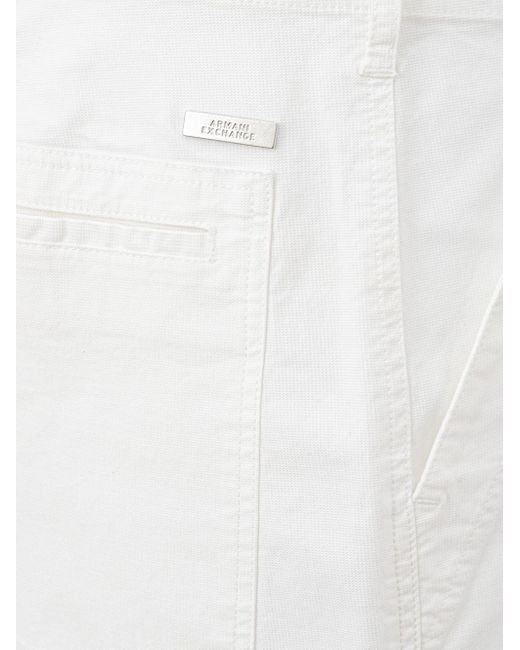 Armani Exchange White Elegant Bermuda Stretch Shorts for men