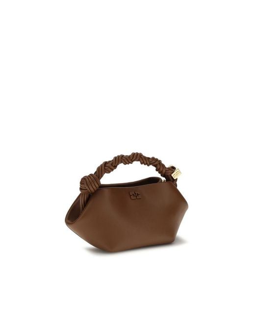 Ganni Brown Recycled Leather Shoulder Bag