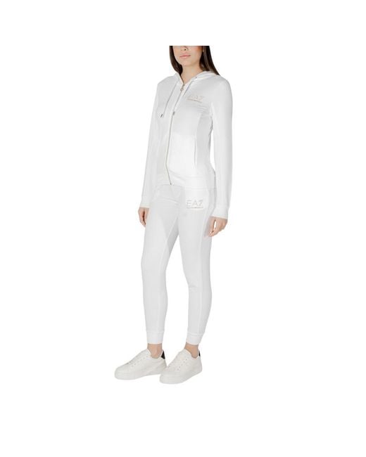 EA7 White Cream Polyester Tracksuit