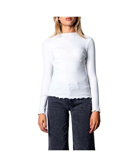 ONLY White Polyester Sweater
