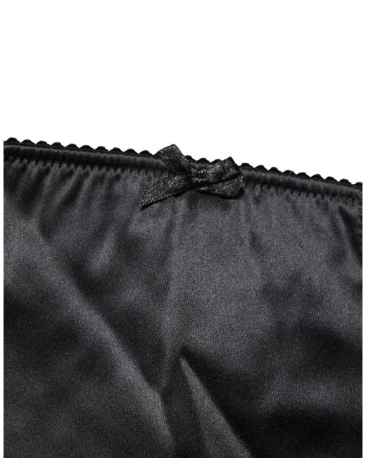 Dolce & Gabbana Black Silk Blend High Waist Girdle Panty Underwear