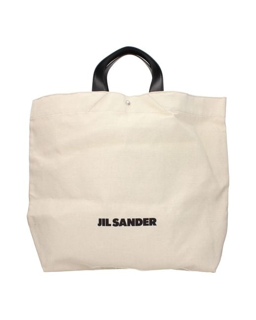 Jil Sander Natural Beige Fabric Handbag