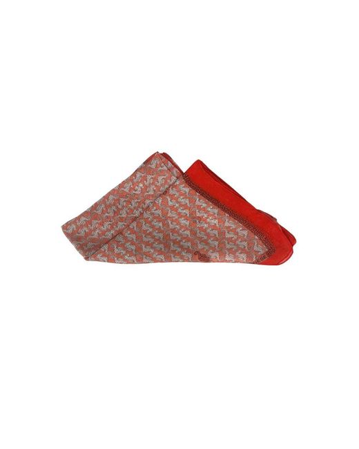Borbonese Red Silk Scarf