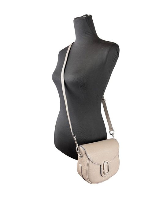 Marc Jacobs Gray Leather Saddle Crossbody Bag