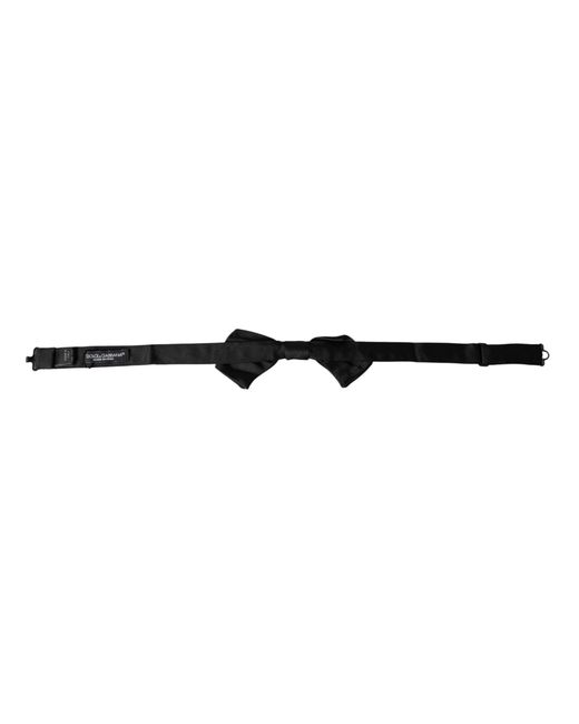 Dolce & Gabbana White Satin Silk Adjustable Neck Bow Tie for men