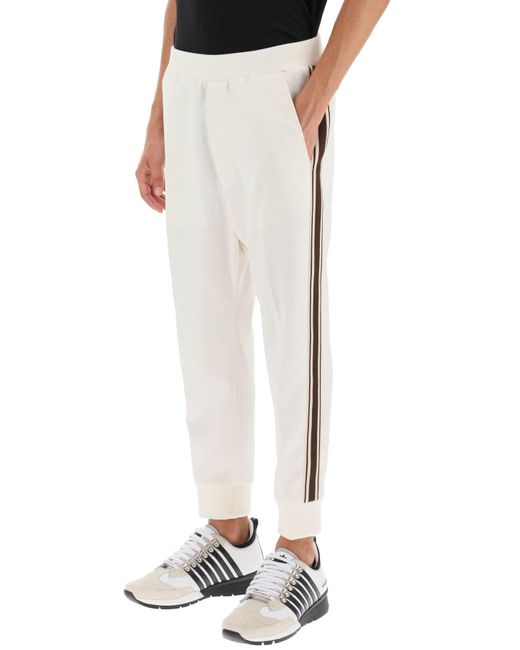DSquared² White Wool Blend Tailored Jog Pants for men