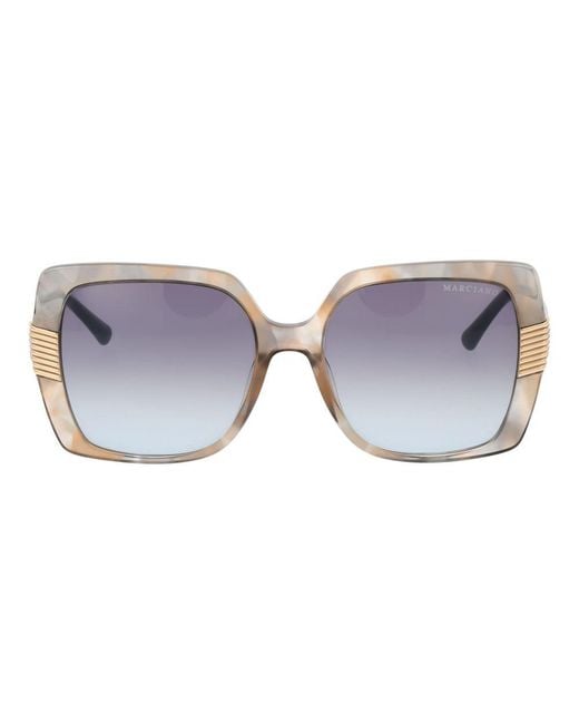 MARCIANO BY GUESS Gray Brown Plastic Sunglasses