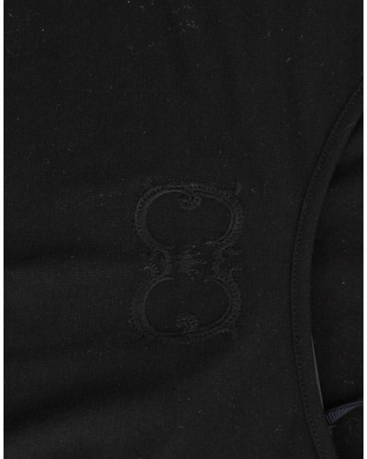 Roberto Cavalli Black Jersey Top Scoop Neck Short Sleeve
