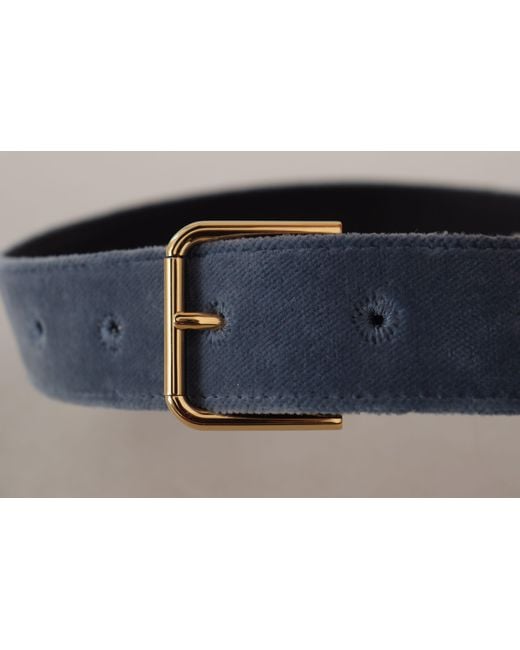 Dolce & Gabbana Black Elegant Velvet Designer Belt
