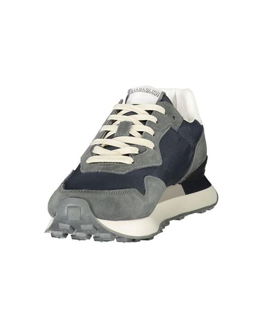 Napapijri Gray Blue Poliuretano Men's Sneaker for men
