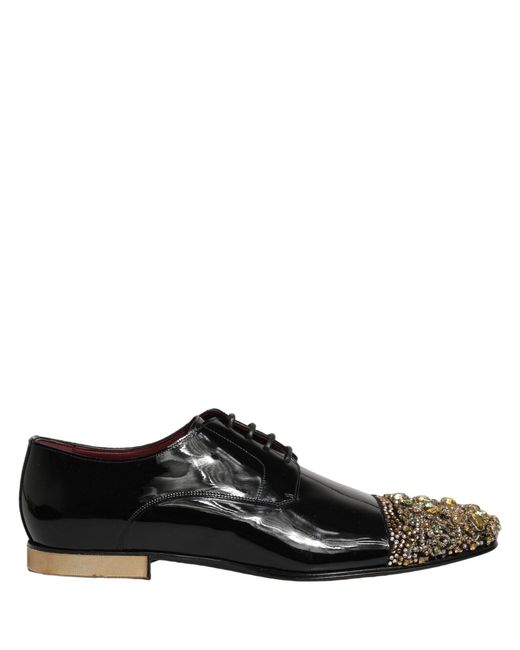 Dolce & Gabbana Black Embellished Men Derby Dress Formal Shoes for men