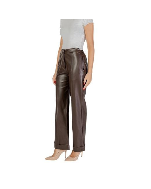 Liu Jo Brown Polyester Casual Pants
