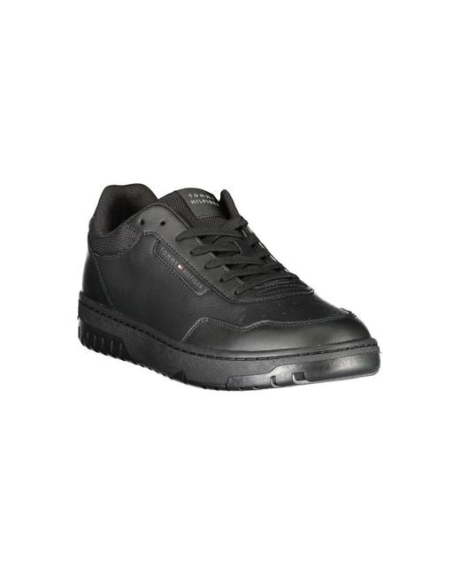Tommy Hilfiger Black Leather Sneaker for men