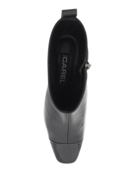 CAREL PARIS Black Leather Ankle Boots