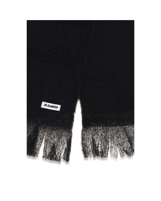 Jil Sander Black Wool Oves Aries Scarf