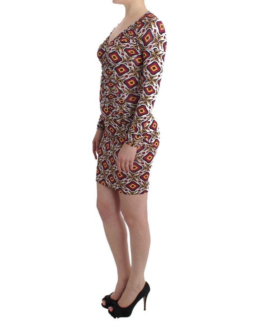 Gianfranco Ferré Multicolor Longsleeved Viscose Shift Dress