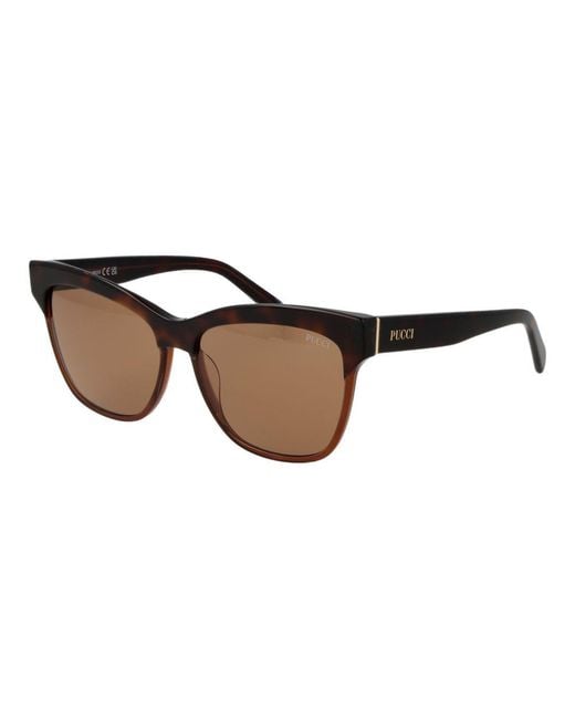 Emilio Pucci Brown Acetate Sunglasses for men
