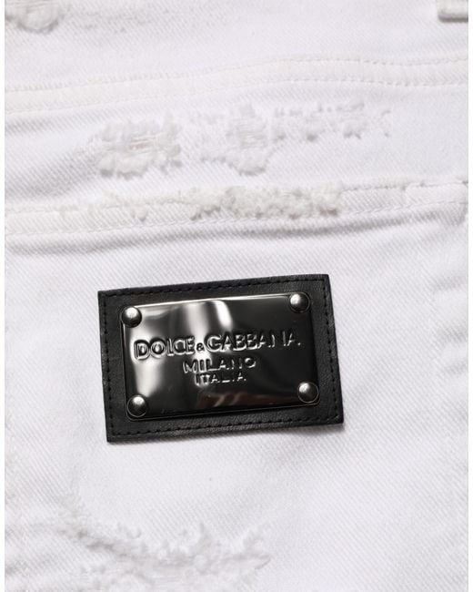 Dolce & Gabbana Blue Ripped Slim Jeans for men