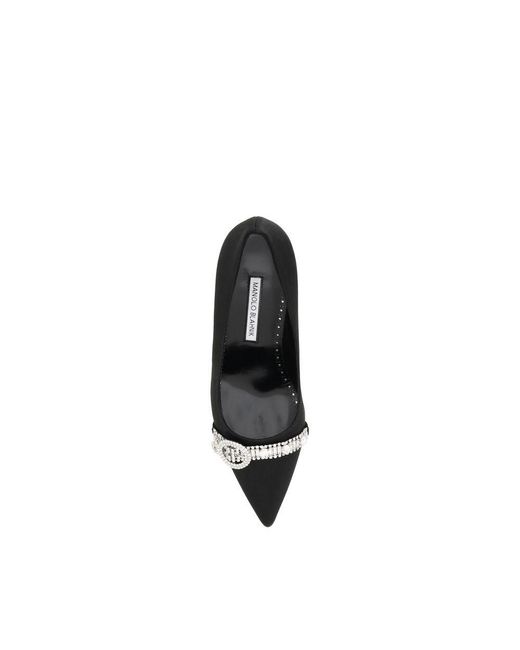 Manolo Blahnik Black Asapump Satin Pumps for men