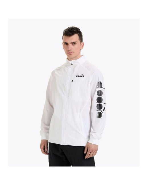Diadora White Polyamide Shell Jacket for men